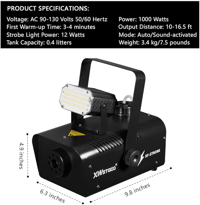 Fog Machine 1000W with Strobe Light, Wireless Remote, and Events - Image 5