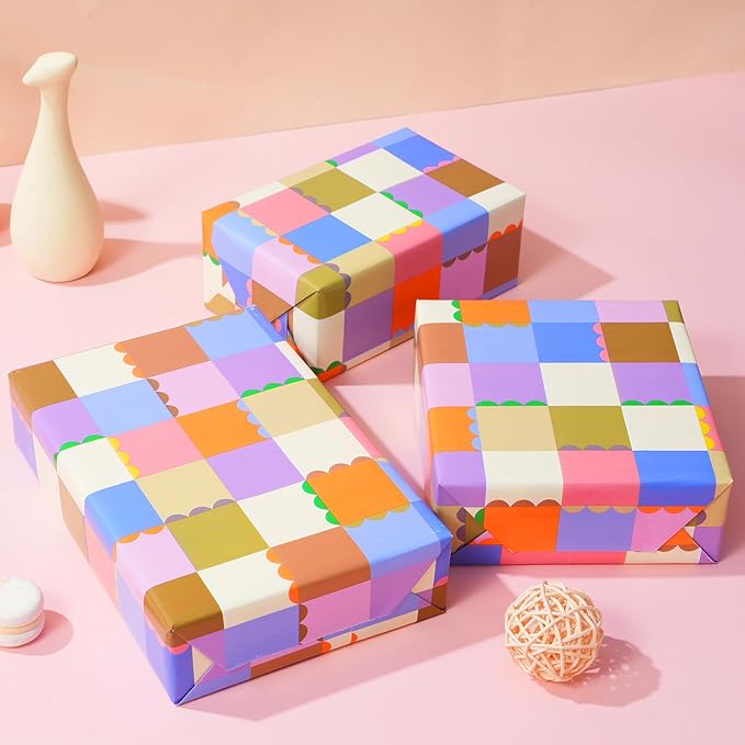 Ulmasinn Color Block Wrapping Paper Roll - Image 6