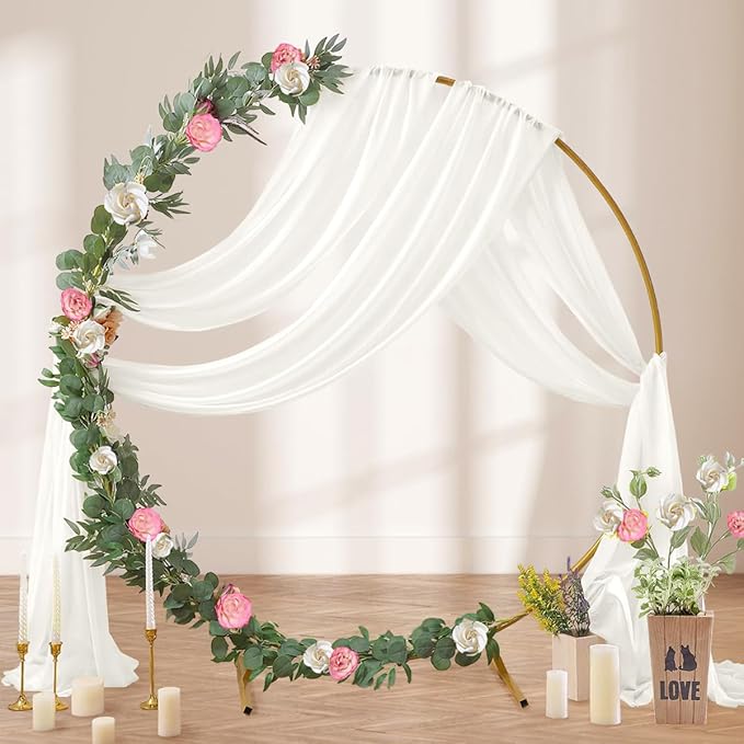 Ivory Wedding Arch Draping Fabric 29" x 20 FT White Drapes - Image 3