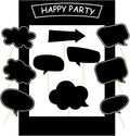 18pcs Blank Photo Booth Props Black Chalkboard Photo Booth Props Frame by WHQXFDZ