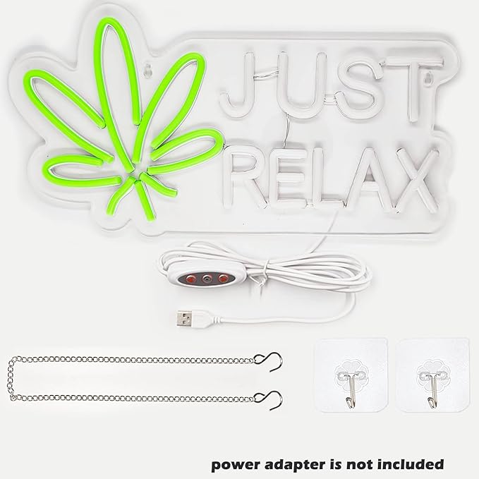 JUST RELAX Neon Sign Led Wall Decor Man Cave Neon Light Up Signs Wall Art - Image 4