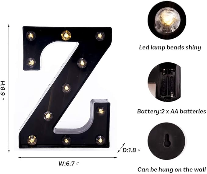 Foaky Black LED Marquee Number Lights Sign Light Up Marquee Number Lights Sign - Image 3