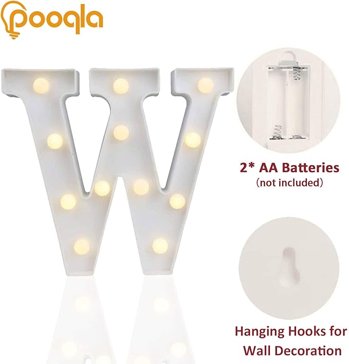 Pooqla LED Marquee Letter Lights Sign, Light Up Alphabet Letter - Image 2