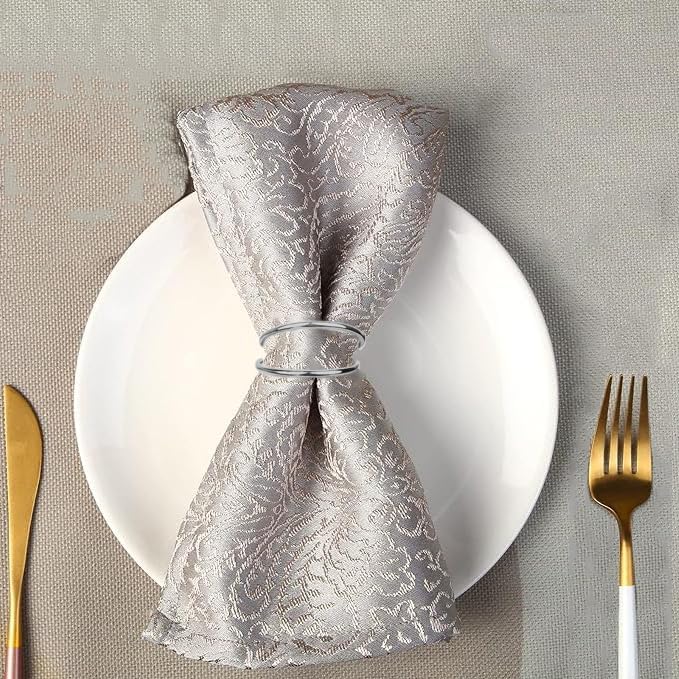 Silver Napkin Rings-12 PCS Metal Spiral Napkin Rings Napkin Holders Buckles - Image 5