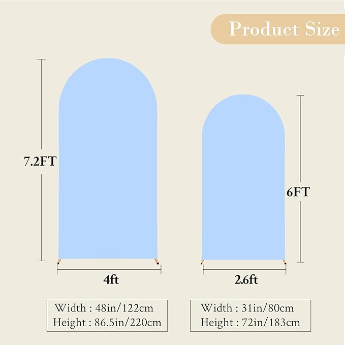 7.2FT 6FT Arch Backdrop Cover for Wedding, Birthday Party Decor, Chiara - Image 7