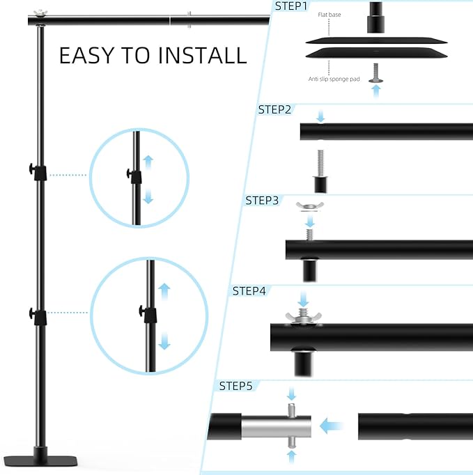 Backdrop Stand, 10×7ft Background Stand Backdrop Frame Banner Stand - Image 2