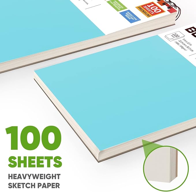 Drawing Set Sketching Kit, Pro Art Supplies, Soucolor 9" x 12" Sketch Book - Image 4