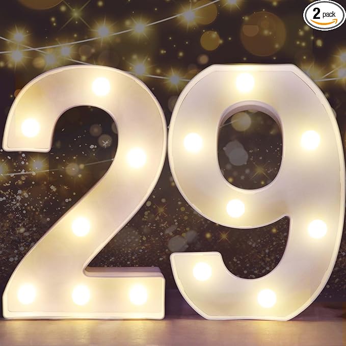 Pooqla Decorative LED Light Up Number Letters, Battery Operated by Pooqla