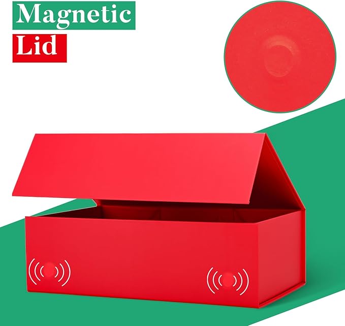 LIFELUM Red Gift Box 13.85 x 8.35 x 4.45 inch Large Gift Boxes - Image 4
