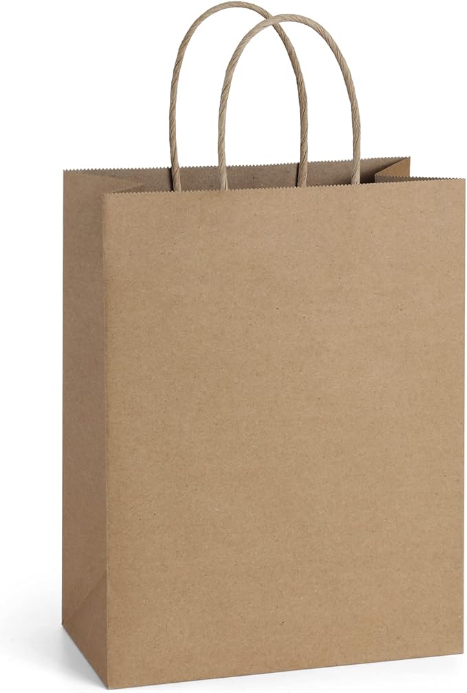 BagDream 50Pcs Gift Bags 8x4.25x10.5 Kraft Paper Gift Bags by BagDream