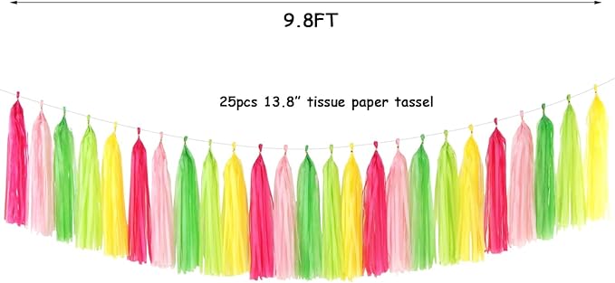 Hawaiian-Themed Pool Party-Decorations Tassel Garland - Image 2