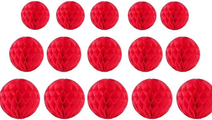 15pcs Honeycomb Balls Decorations 4'' 6'' 8'' Party Honeycomb Ball Flower by Yangeey