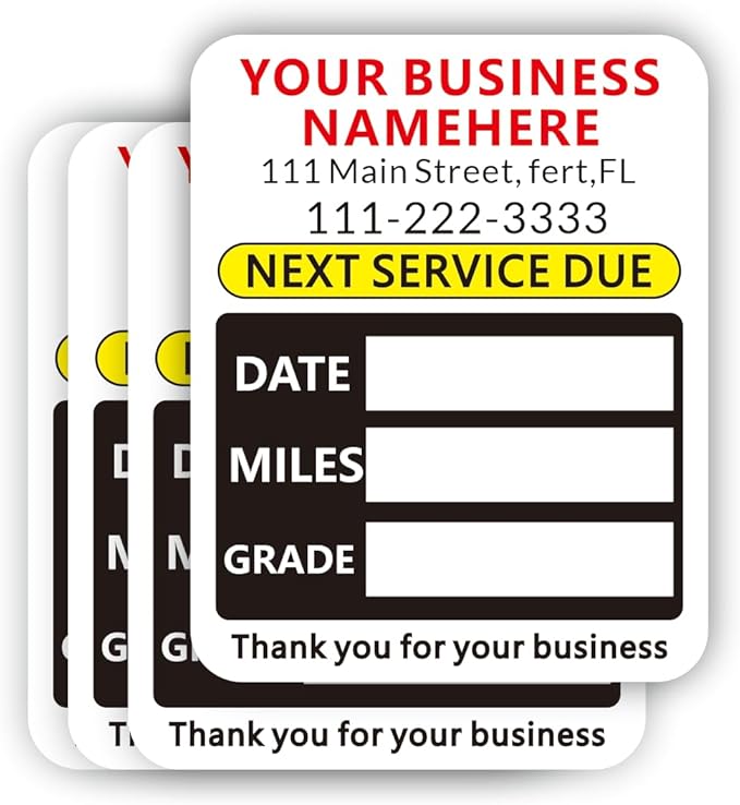 Custom Oil Change Stickers by BRSFTL