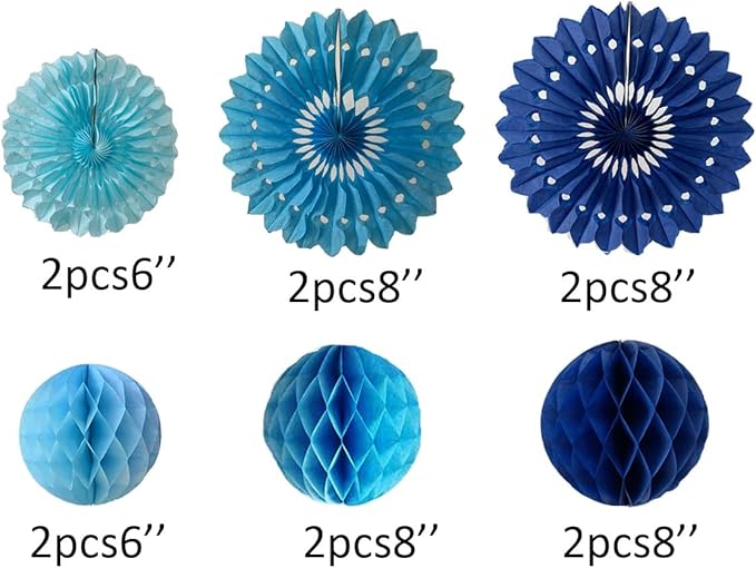 12pcs 6’’ 8’’ Honeycomb Balls Tissue Paper Fans Party Honeycomb Ball Fans Wall - Image 2