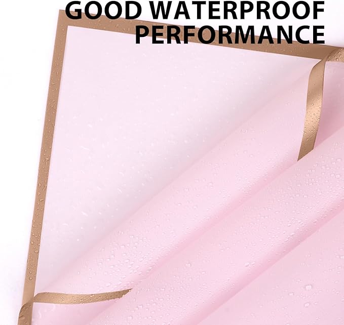 NESCCI 20 Sheets Pastel Pink Floral Bouquet Wrapping Paper - Image 3