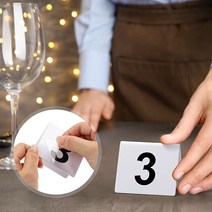 Tuanse Table Numbers 1-25 Acrylic Double Side Numbered Table Tents Plastic - Image 6