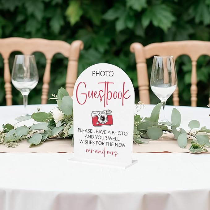 Wedding Photo Guest Book Sign Acrylic Arch Wedding Bridal Shower Baby Shower - Image 3