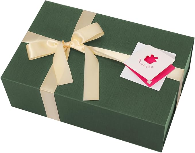 Rinrda Large Green Gift Box, 13.75"x9"x4.5", Gift Boxes by Rinrda