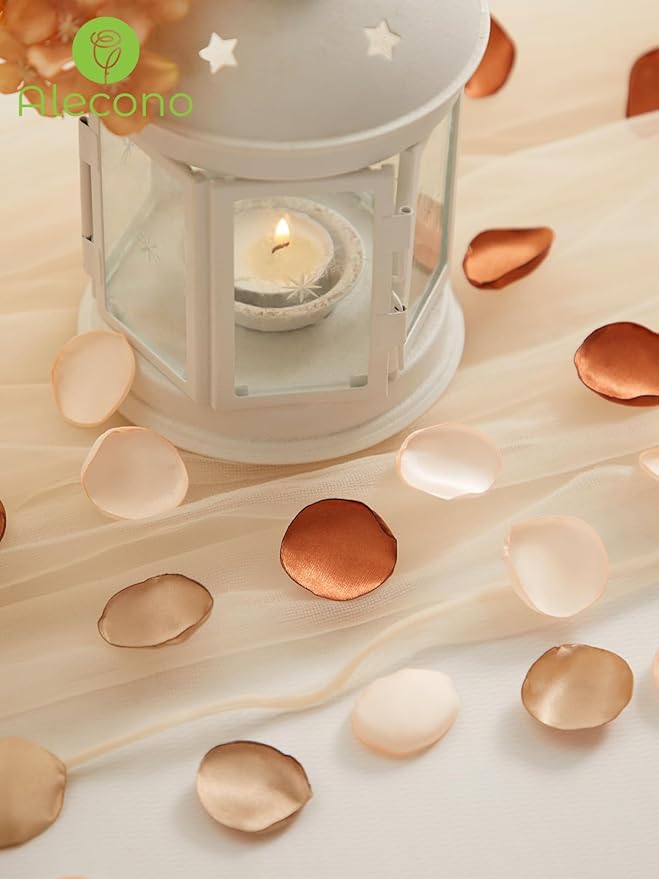 Alecono  Silk Rose Petals, Faux Rose Petals Orange Rose Petals - Image 6