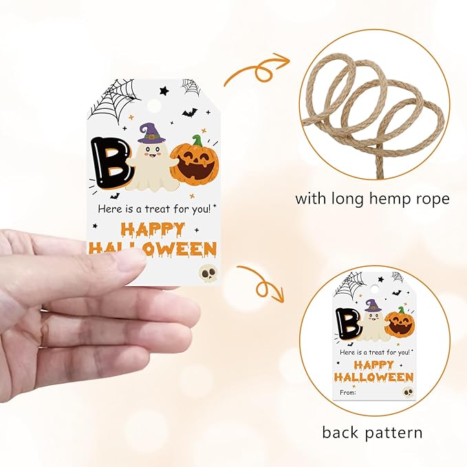 50pcs Boo Halloween Favor Tags, Halloween Class Gift Tags - Image 3