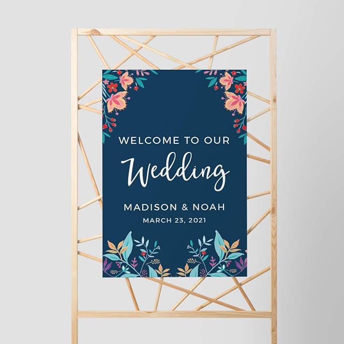 Andaz Press Personalized Extra Large Wedding Easel Board Party Sign, 12x18-inch - Image 3