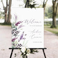 Welcome To Our Wedding Sign, Lavender Floral Boho Wedding Welcome Sign by CENOVACY