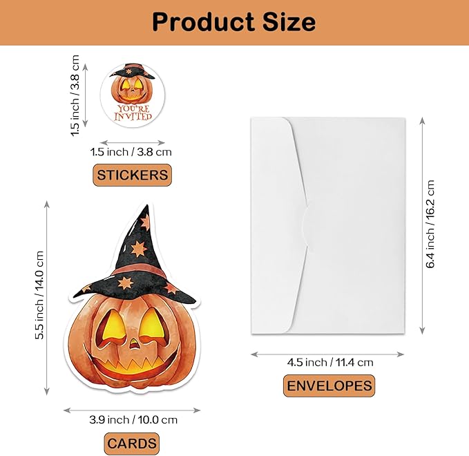 REWIDPARTY 15 Sets Halloween Invitations - Image 3