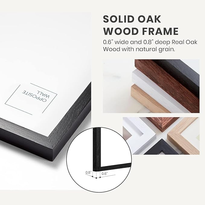 Opposite Wall - 20x30 in - Black Solid Oak Wood Picture Frame - Lightweight - Image 6