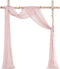 Floroom Wedding Arch Draping Fabric 2 Panels 20Ft Dusty Rose Chiffon Fabric by Floroom