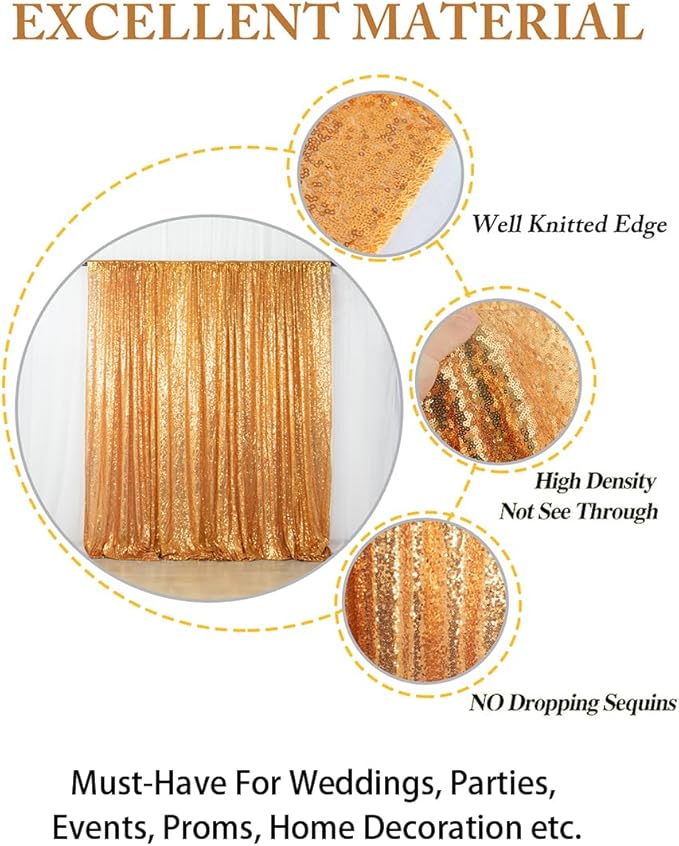 ShiDianYi 4FTX6FT-Gold-SEQUIN Photo Backdrop, Party/Prom Photography Background - Image 4