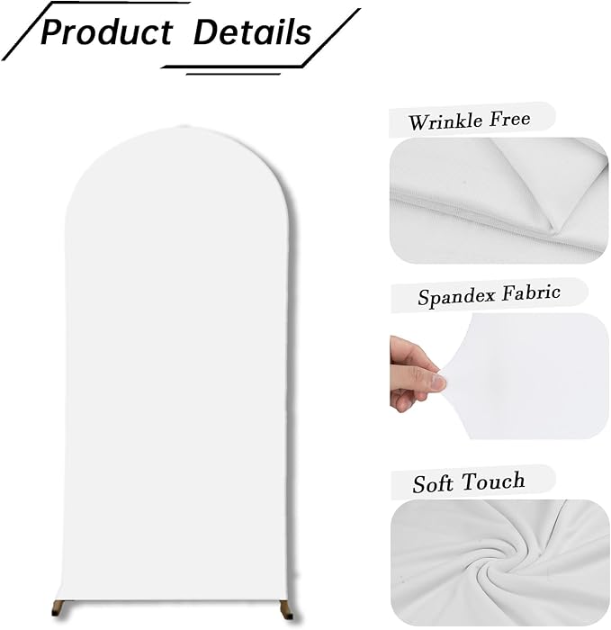 bricia Wedding Arch Backdrop Stand Cover, 7.2FT Double Sided Stretchy Arch - Image 4