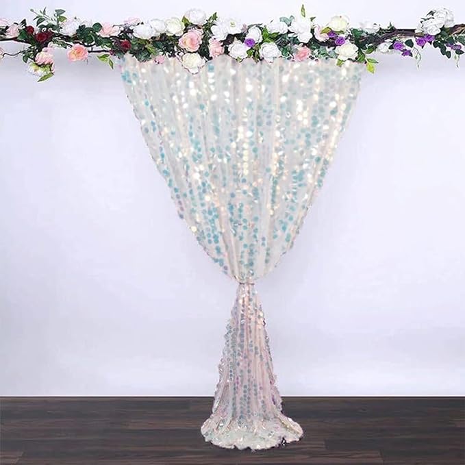 HH 9x9FT Iridescent Sequin Backdrop Curtains, 2 Panel Photography Backdrop - Image 5