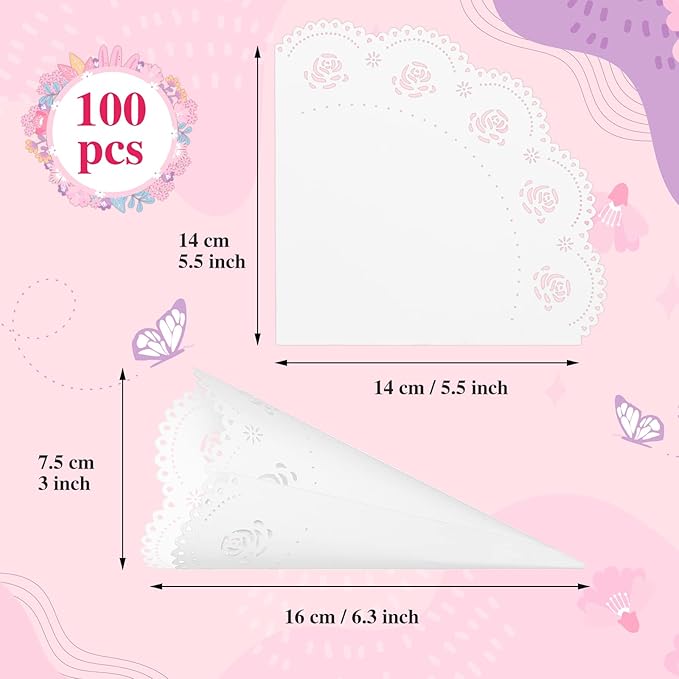 GWHOLE 100 Pcs Rose Confetti Petal Cone - Image 3