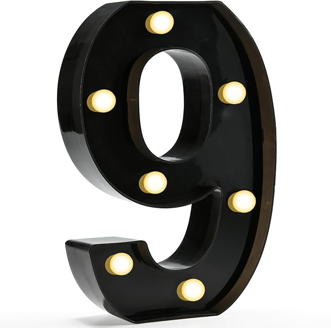 Pooqla Light Up Numbers, LED Black Number Lights by Pooqla