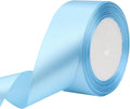 Sky Blue Solid Satin Ribbon 1-1/2 Inch 25 Yards Solid Polyester Fabric Ribbon by Riunbb