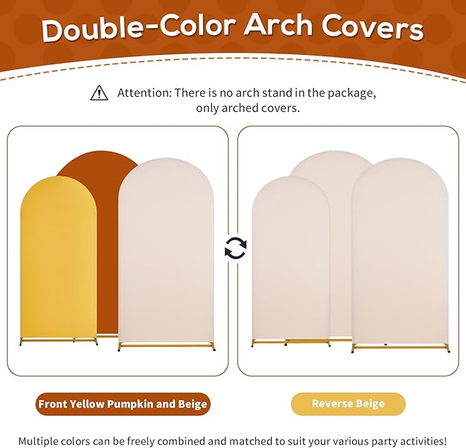 SoarDream Double-Sided Wedding Arch Backdrop Cover 6FT 6.6FT 7.2FT Set of 3 - Image 4