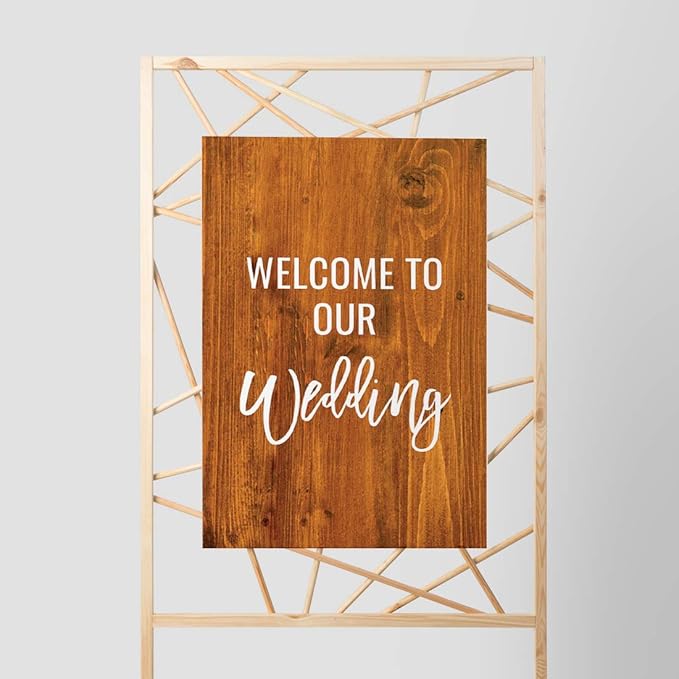 Andaz Press Extra Large Wedding Easel Board Party Sign, 12x18-inch, Rustic Barn - Image 3