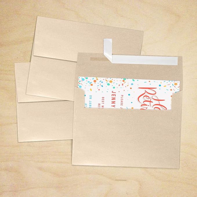 LUXPaper A7 Invitation Envelopes | Peel & Press | 5 1/4" x 7 1/4" | Taupe - Image 7