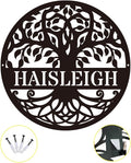 Personalized Tree of Life Metal Sign, Family Name, Custom Monogram Wall Decor by MXZLBY