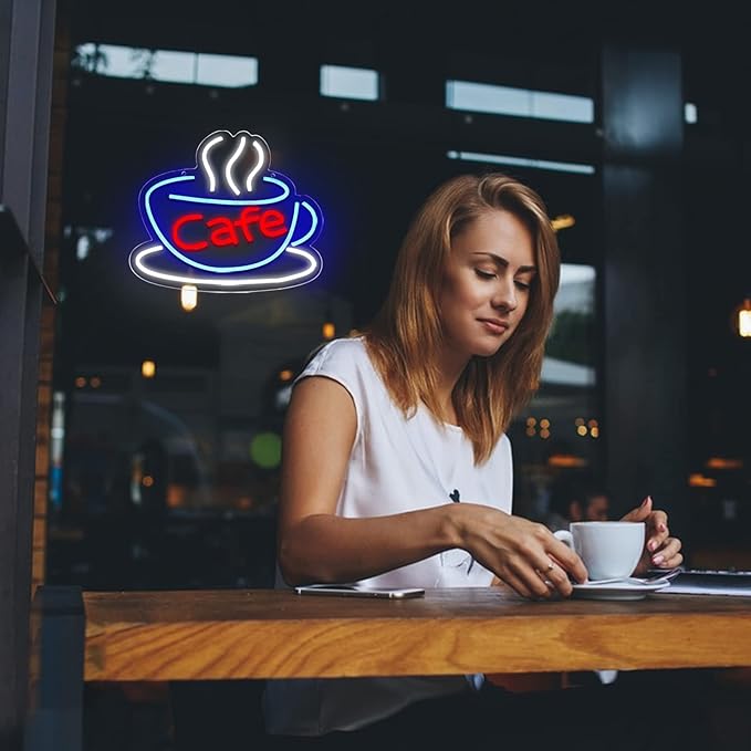 Cafe Neon Sign for Coffee Bar Pub Decor, Led Light of Cafe, USB Power Supply - Image 5