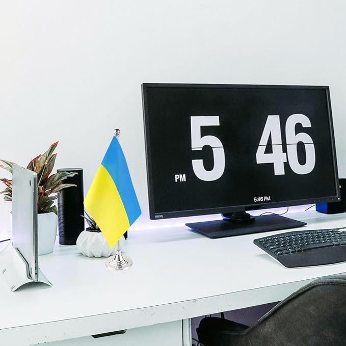 Ukraine Flag Ukrainian Flags, Small Mini Ukrainian Desk Flag, Used - Image 5