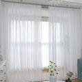 Window Ivory Sheer Curtains 108 Inches Long 2 Panels Sheer Curtain Basic Rod by L%26TEC