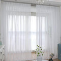Window Ivory Sheer Curtains 95 Inches Long 2 Panels Sheer Curtain Basic Rod by L%26TEC