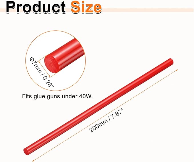 HARFINGTON 10pcs Hot Glue Sticks 0.28" Dia x 7.87" Long EVA Mini Hot Melt - Image 2