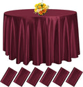 fani 6 Pack 120 Inch Burgundy Satin Tablecloth by fani