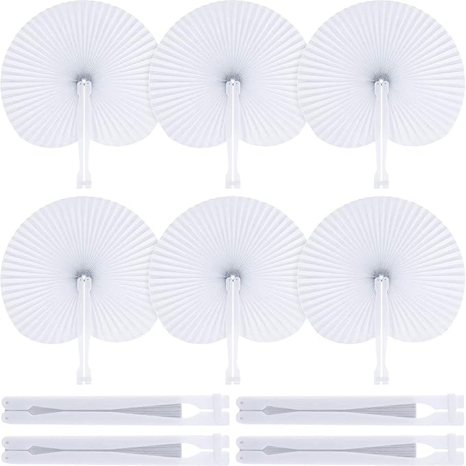 ZWIN 48 Pcs Paper Fans Wedding Paper Fans by ZWIN