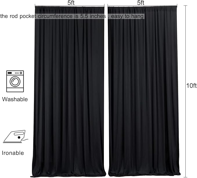 AK TRADING CO. 10 feet x 10 feet IFR Polyester Backdrop Drapes Curtains Panels - Image 6
