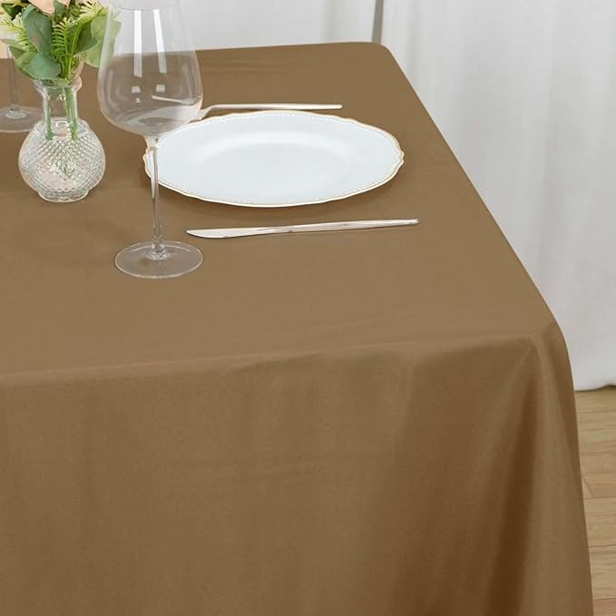 Efavormart 70" Square Linens Taupe Wholesale Linens Polyester Square Linen - Image 9