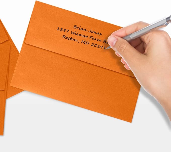 LUXPaper A7 Invitation Envelopes | Peel & Press | 5 1/4" x 7 1/4" | Flame - Image 6