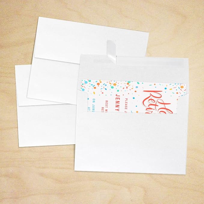 LUXPaper A7 Invitation Envelopes | Peel & Press | 5 1/4" x 7 1/4" | Crystal - Image 7